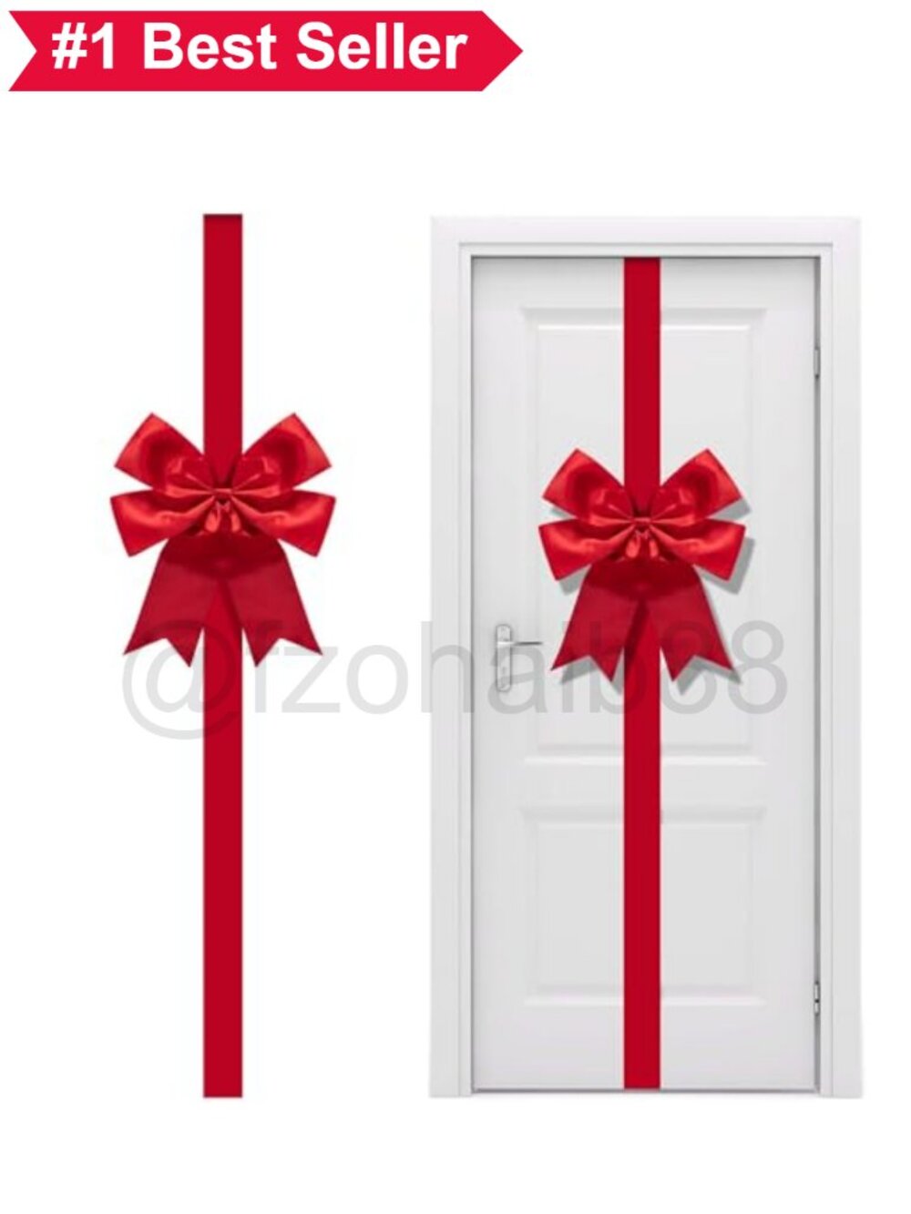 🎄 14 Ft Extra Large Christmas Front Door Wrapping Bow Giant Xmas Satin Decor